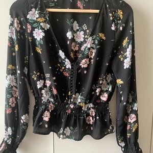 Floral peplum style top